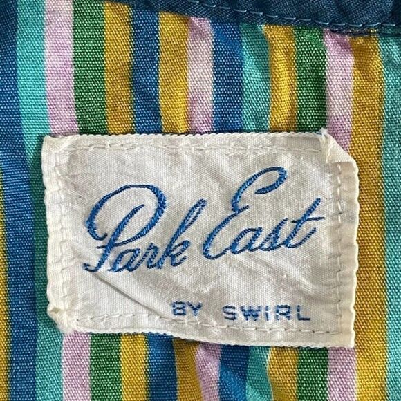 Vintage 1960s Womens Rainbow Striped Geometric Mid Mod Retro Mini Dress Sz M - Picture 7 of 7